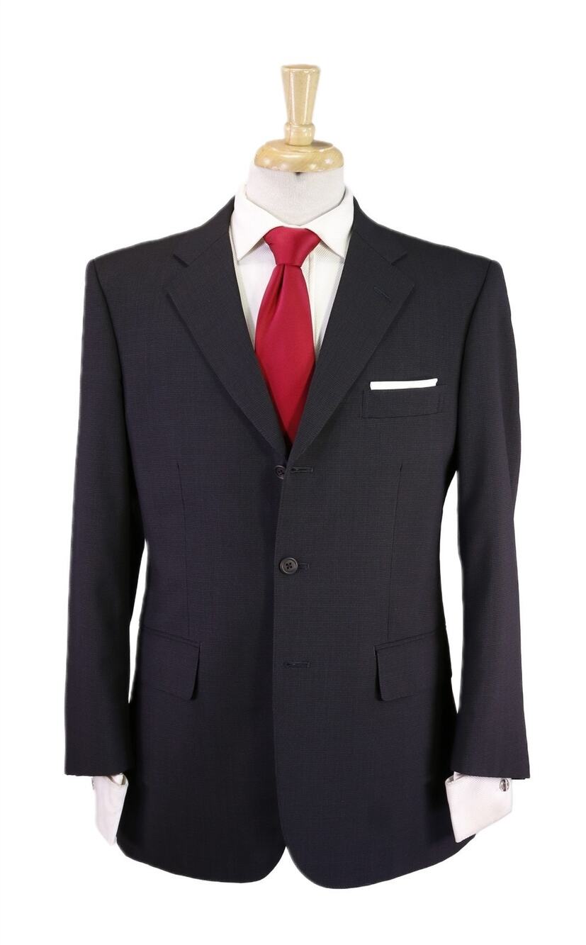 J Press Gray Black Woven 3-Btn Wool American Classic Model Suit 38S